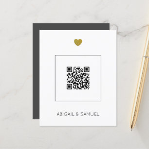 Lámina Invitación a matrimonio de código QR gris oscuro d