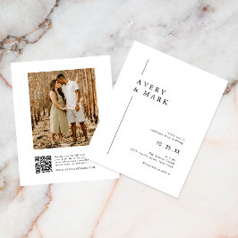 Lámina Invitación a matrimonio de código QR moderno de pr