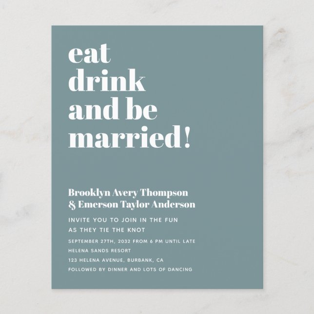 Lámina Invitación a matrimonio de código QR moderno de pr (Anverso)