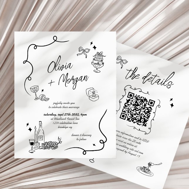 Lámina Invitación a matrimonio de código QR para el doodl (Subido por el creador)