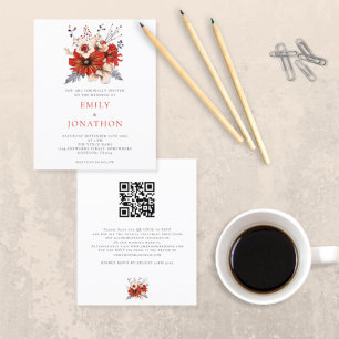 Lámina Invitación a matrimonio de código QR para florales