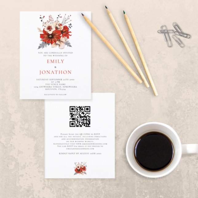 Lámina Invitación a matrimonio de código QR para florales (Subido por el creador)