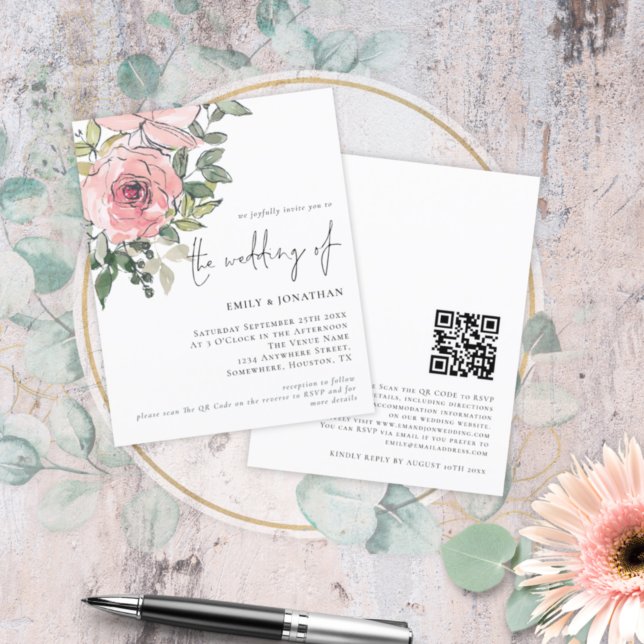 Lámina Invitación a matrimonio de código QR para florales (Subido por el creador)