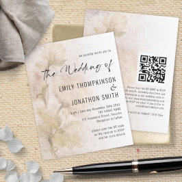 Lámina Invitación a matrimonio de código QR para florales