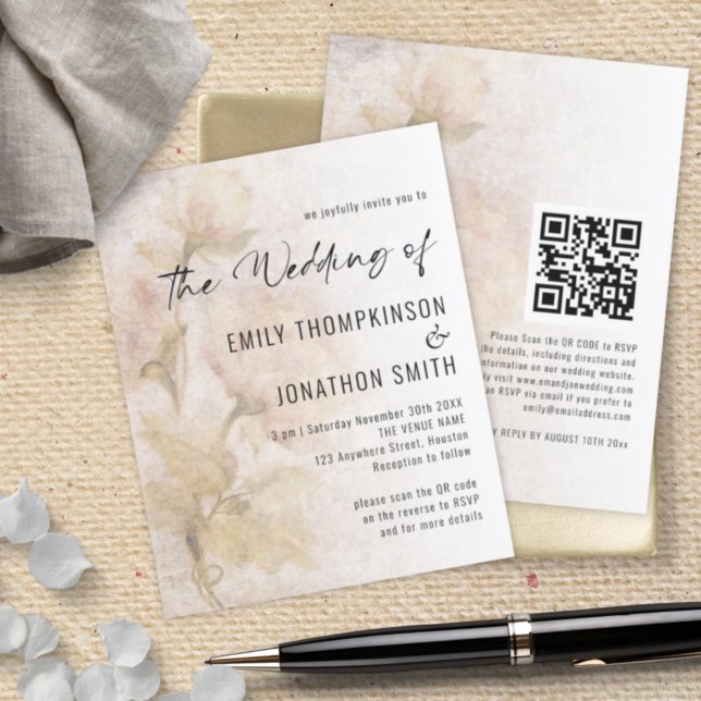 Lámina Invitación a matrimonio de código QR para florales (Subido por el creador)