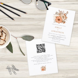Lámina Invitación a matrimonio de código QR para florals 