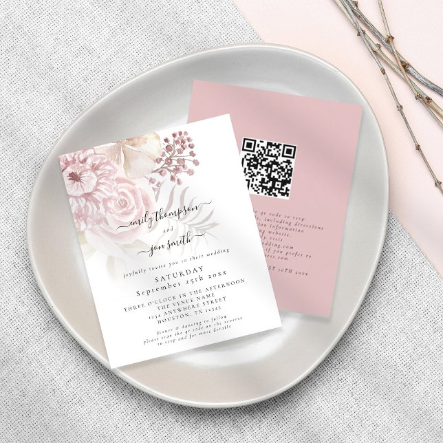 Lámina Invitación a matrimonio de código QR para florals  (Subido por el creador)