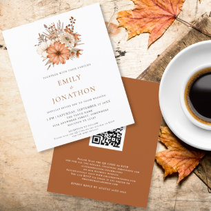 Lámina Invitación a matrimonio de código QR para florals