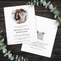 Invitación a matrimonio de código QR para foto de