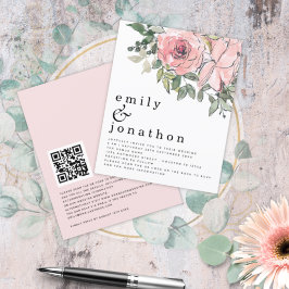 Lámina Invitación a matrimonio de código QR para Rubor Fl