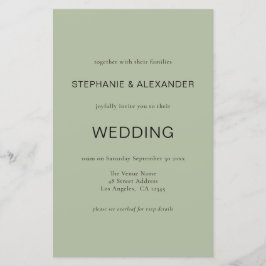 Lámina Invitación a matrimonio de código QR verde simple 