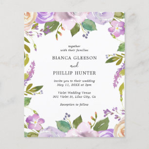 Lámina Invitación a matrimonio de floral de acuarela de L