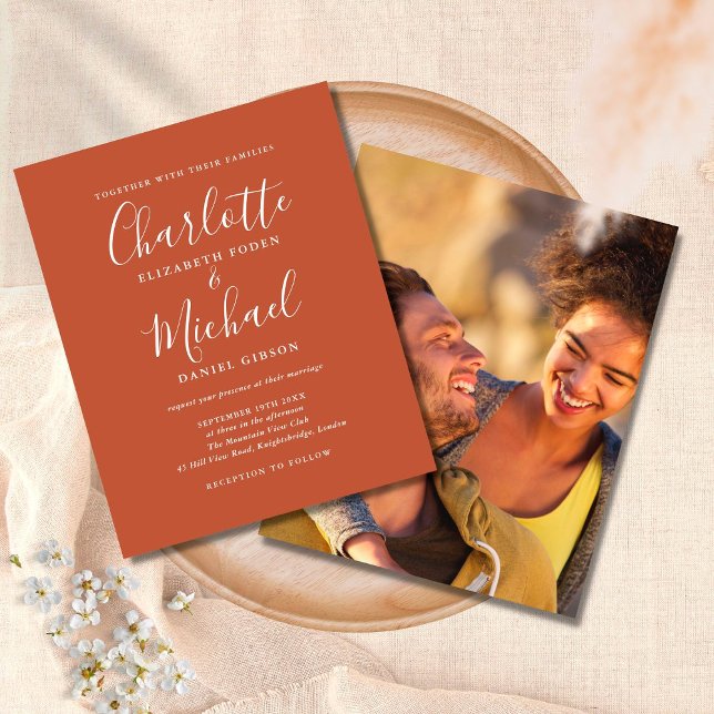 Lámina Invitación a matrimonio de foto con guión gráfico  (Subido por el creador)