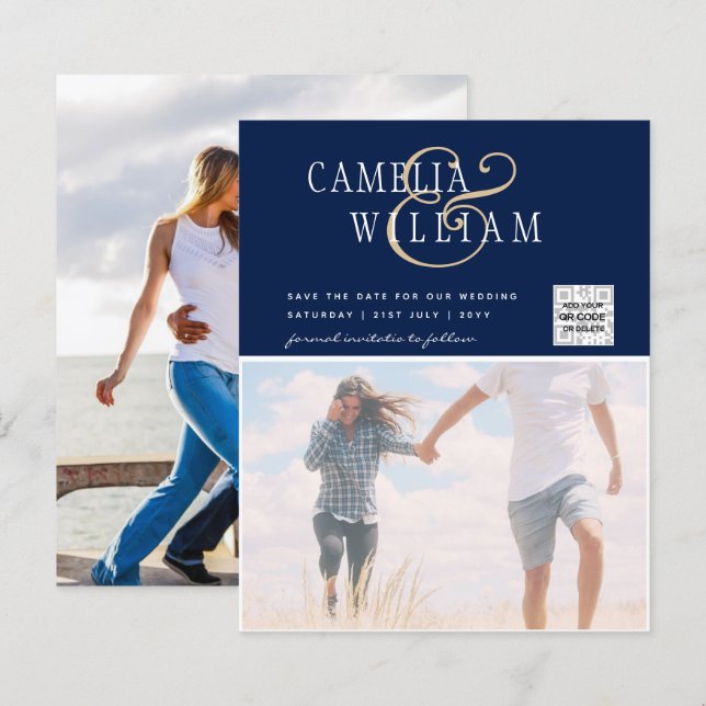 Lámina Invitación a matrimonio de foto de presupuesto Gua (Anverso / Reverso)