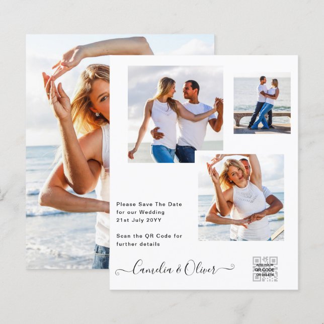 Lámina Invitación a matrimonio de foto de presupuesto Gua (Anverso / Reverso)