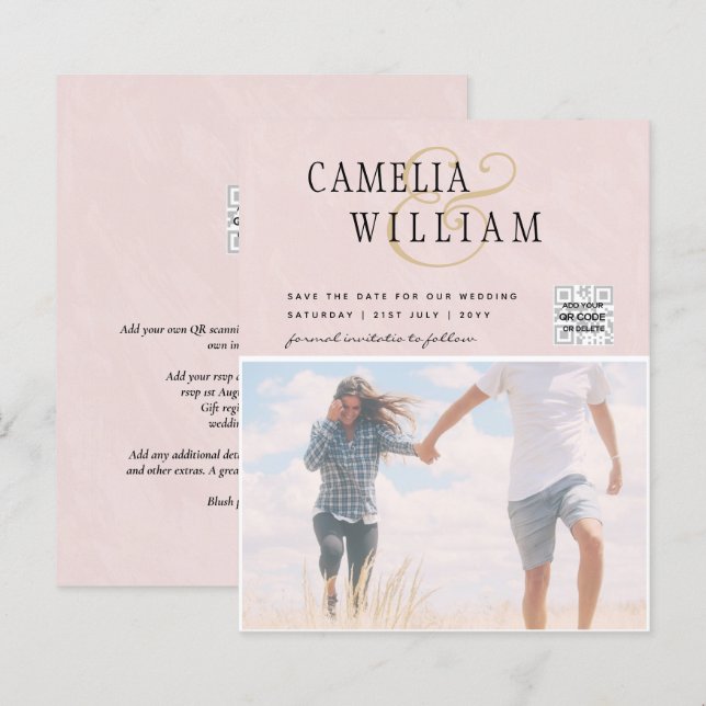 Lámina Invitación a matrimonio de foto de presupuesto Gua (Anverso / Reverso)