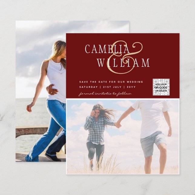 Lámina Invitación a matrimonio de foto de presupuesto Gua (Anverso / Reverso)