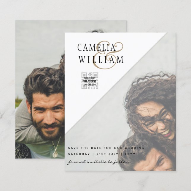 Lámina Invitación a matrimonio de foto de presupuesto Gua (Anverso / Reverso)