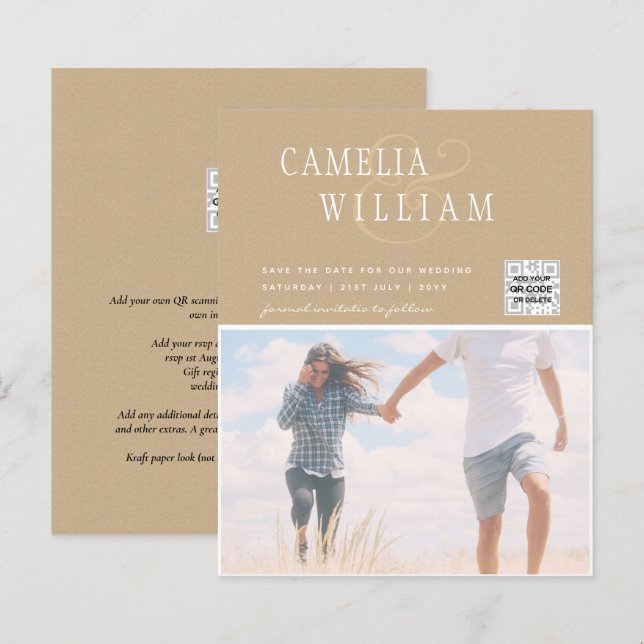 Lámina Invitación a matrimonio de foto de presupuesto Gua (Anverso / Reverso)