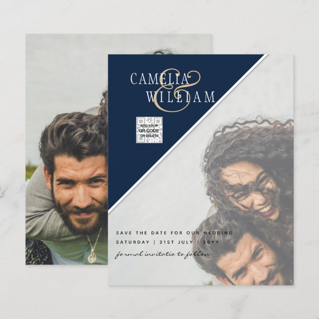 Lámina Invitación a matrimonio de foto de presupuesto Gua (Anverso / Reverso)