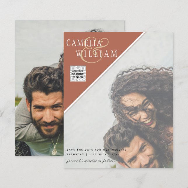 Lámina Invitación a matrimonio de foto de presupuesto Gua (Anverso / Reverso)