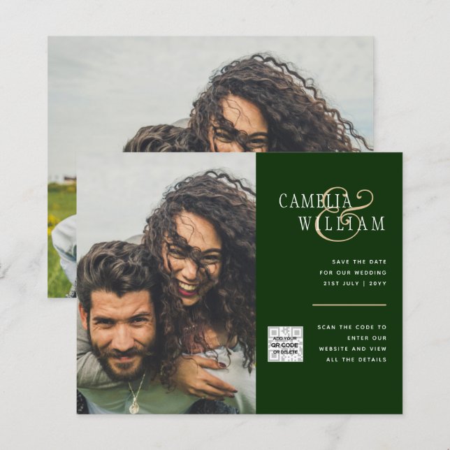 Lámina Invitación a matrimonio de foto presupuesto Guarda (Anverso / Reverso)