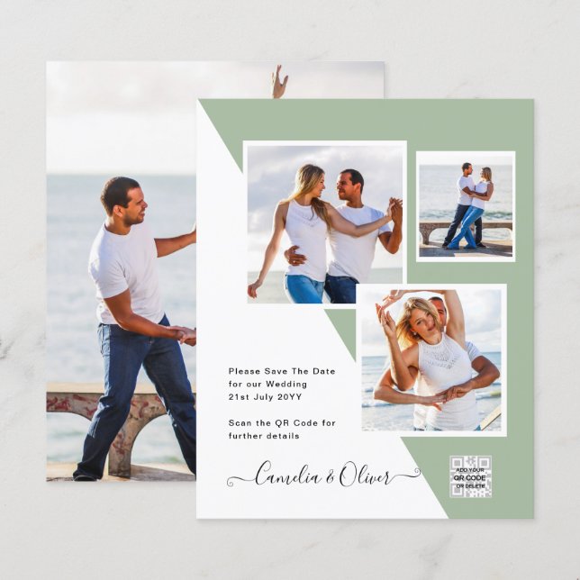 Lámina Invitación a matrimonio de foto presupuesto Guarda (Anverso / Reverso)