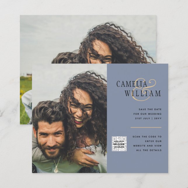 Lámina Invitación a matrimonio de foto presupuesto Guarda (Anverso / Reverso)