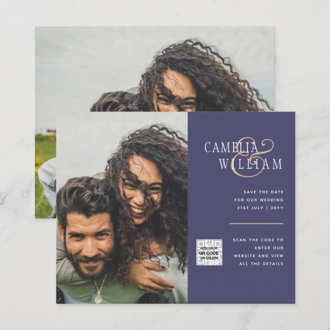 Lámina Invitación a matrimonio de foto presupuesto Guarda (Anverso / Reverso)