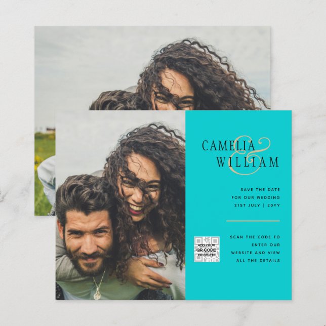 Lámina Invitación a matrimonio de foto presupuesto Guarda (Anverso / Reverso)