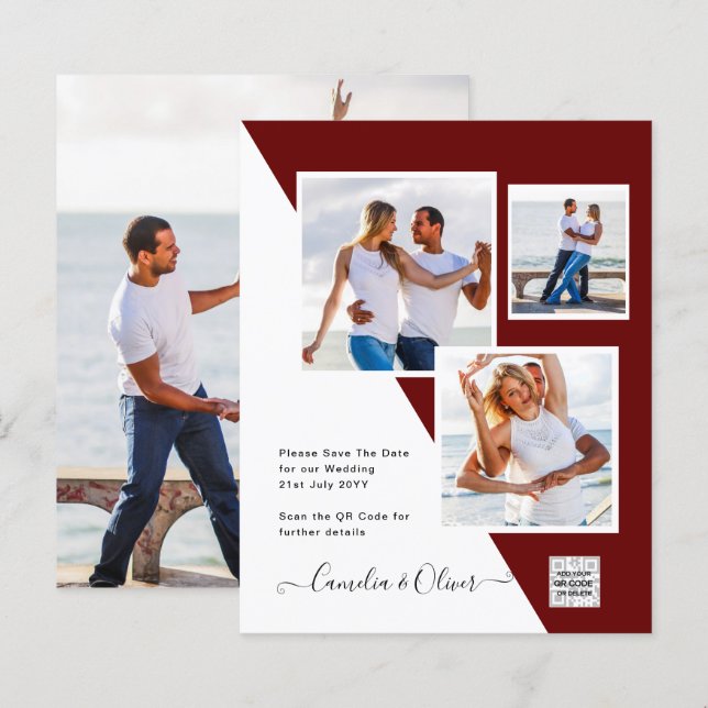 Lámina Invitación a matrimonio de foto presupuesto Guarda (Anverso / Reverso)