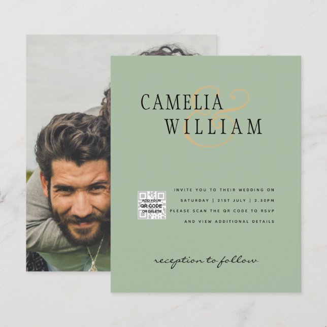Lámina Invitación a matrimonio de foto presupuesto Guarda (Anverso / Reverso)