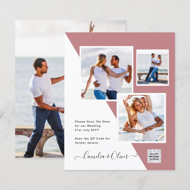 Lámina Invitación a matrimonio de foto presupuesto Guarda (Anverso / Reverso)