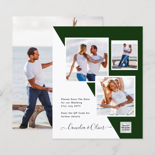 Lámina Invitación a matrimonio de foto presupuesto Guarda (Anverso / Reverso)