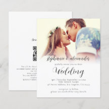 Invitación a matrimonio de fotos de código QR con
