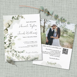 Lámina Invitación a matrimonio de fotos de código QR de E