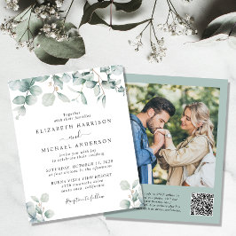 Lámina Invitación a matrimonio de fotos de código QR de E
