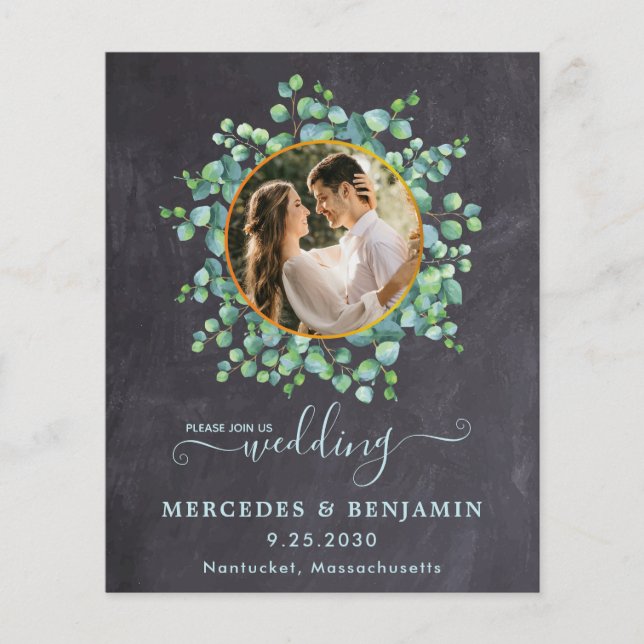 Lámina Invitación a matrimonio de fotos de código QR de e (Anverso)