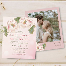 Lámina Invitación a matrimonio de fotos de flores de acua