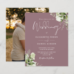 Lámina Invitación a matrimonio de fotos de follaje de pre