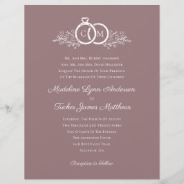 Lámina Invitación a matrimonio de fotos de malva Minimali