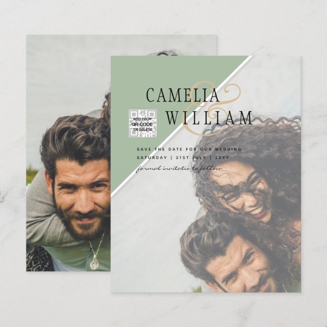 Lámina Invitación a matrimonio de fotos de presupuesto Co (Anverso / Reverso)