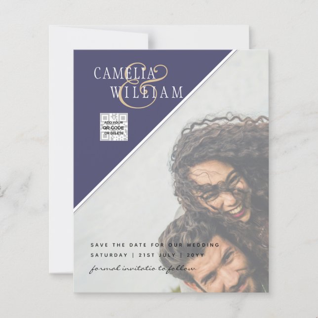 Lámina Invitación a matrimonio de fotos de presupuesto Co (Anverso)