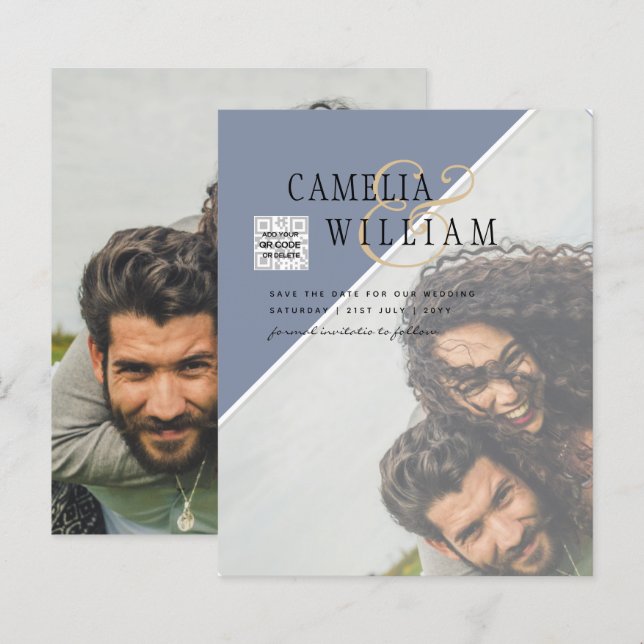 Lámina Invitación a matrimonio de fotos de presupuesto Co (Anverso / Reverso)