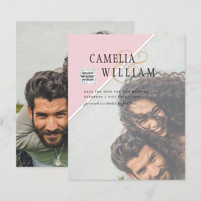 Lámina Invitación a matrimonio de fotos de presupuesto Co (Anverso / Reverso)