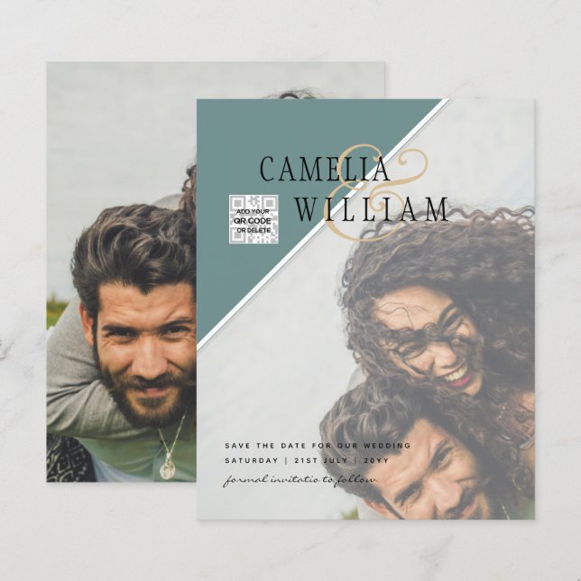 Lámina Invitación a matrimonio de fotos de presupuesto Co (Anverso / Reverso)