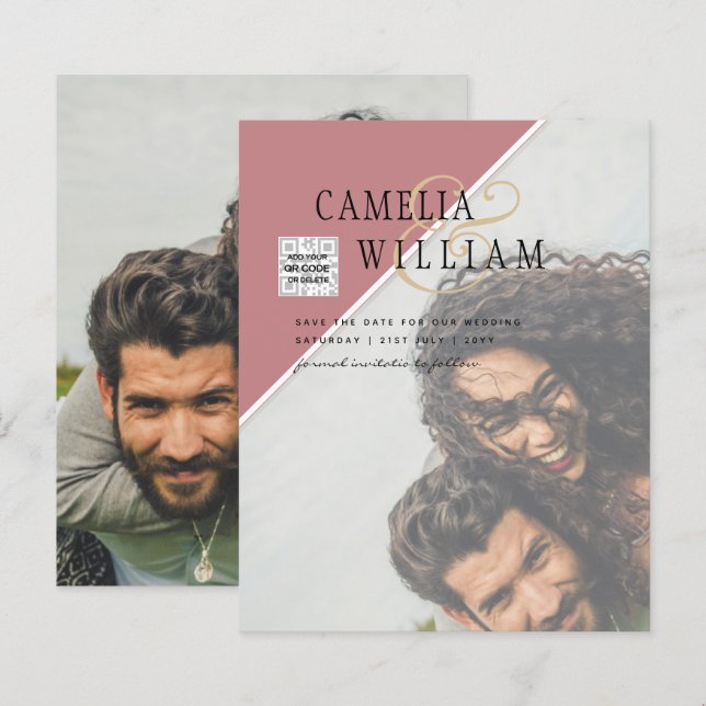 Lámina Invitación a matrimonio de fotos de presupuesto Co (Anverso / Reverso)