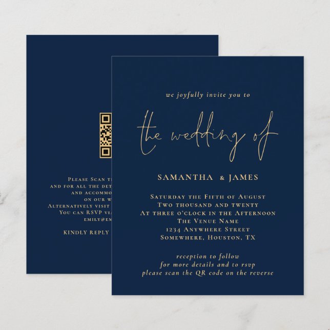 Lámina Invitación a matrimonio de la Marina de Oro con có (Anverso / Reverso)