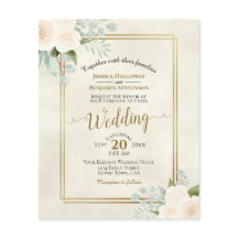 Invitación a matrimonio de Moda de Rosas de Marfil