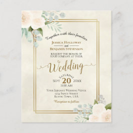 Lámina Invitación a matrimonio de Moda de Rosas de Marfil